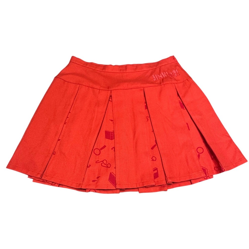 Hot Topic Scooby-Doo Skirt Womens Small Velma Jinkies Pleated Red Mini Cosplay